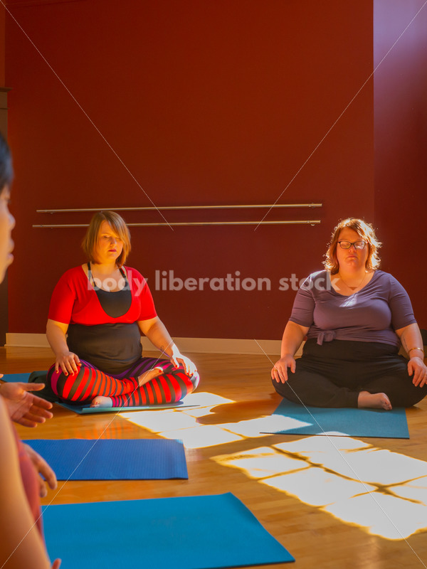 Diverse Mindfulness Stock Photo: Meditation During Yoga Class - Body Liberation Photos