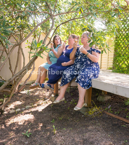 Eating Disorder Support Stock Image: Women Eating Ice Cream - Body Liberation Photos