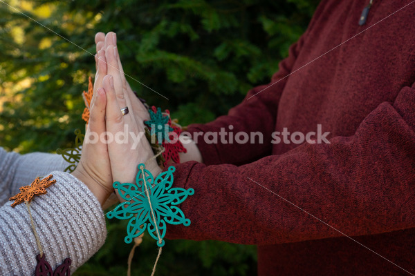 Holiday Stock Image: Plus-Size Couple at a Tree Farm - Body Liberation Photos