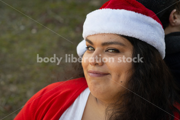 Holiday Stock Image: Plus-Size Couple at a Tree Farm - Body Liberation Photos