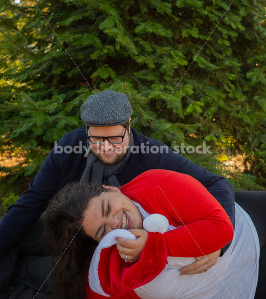 Holiday Stock Image: Plus-Size Couple at a Tree Farm - Body Liberation Photos