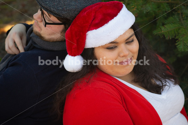 Holiday Stock Image: Plus-Size Couple at a Tree Farm - Body Liberation Photos