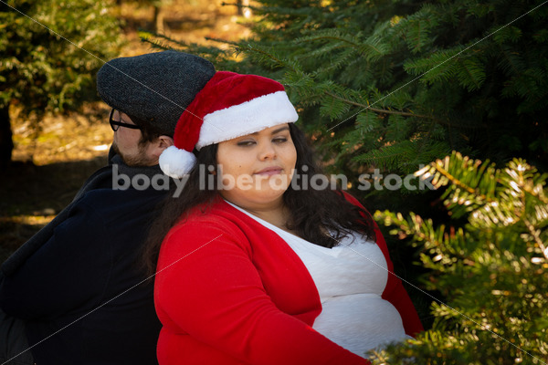 Holiday Stock Image: Plus-Size Couple at a Tree Farm - Body Liberation Photos