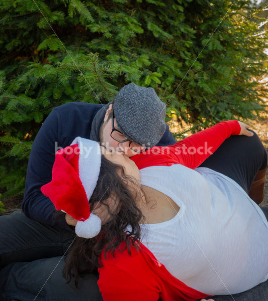 Holiday Stock Image: Plus-Size Couple at a Tree Farm - Body Liberation Photos