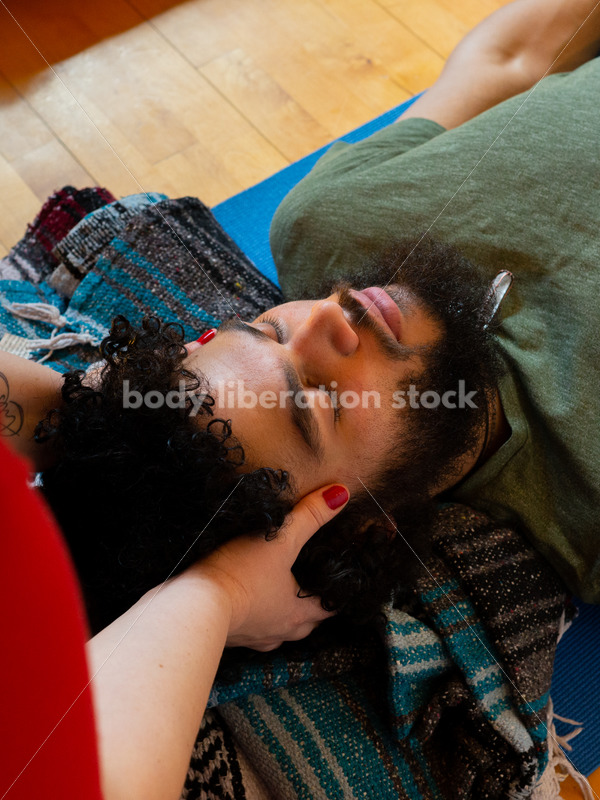 Inclusive Yoga Stock Photo: Yoga Instructor Interacting with Class - Body positive stock and client photography + more | Seattle