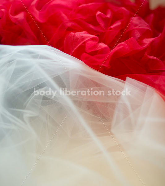 Romance Stock Image: Red and White Tulle - Body Liberation Photos