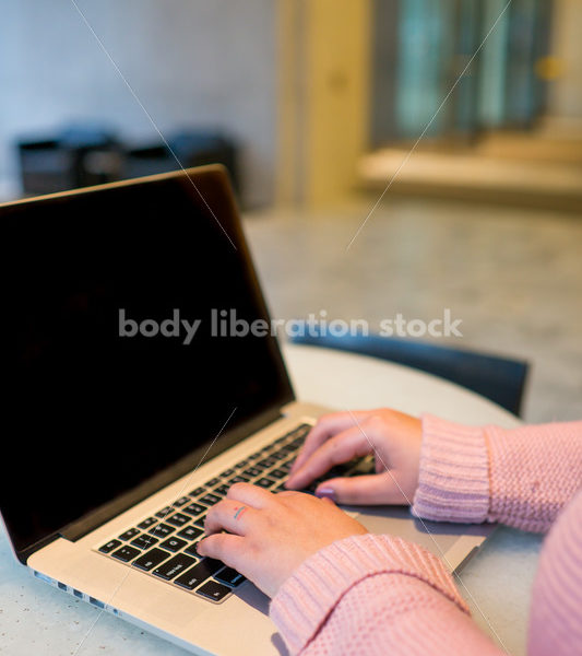 Royalty-Free Business Image: Black LGBT Woman Using Laptop Computer - Body Liberation Photos & Stock