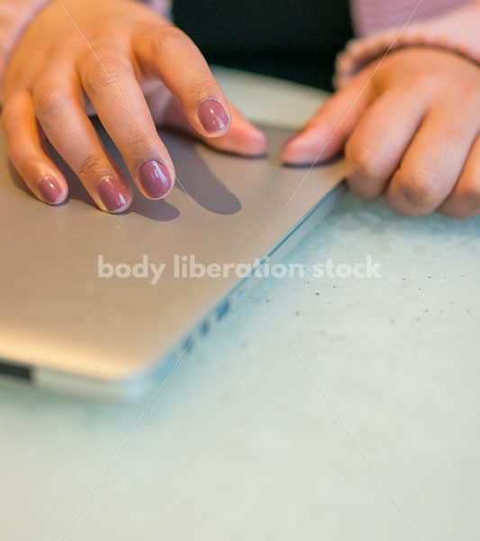 Royalty-Free Business Image: Black LGBT Woman Using Laptop Computer - Body Liberation Photos & Stock