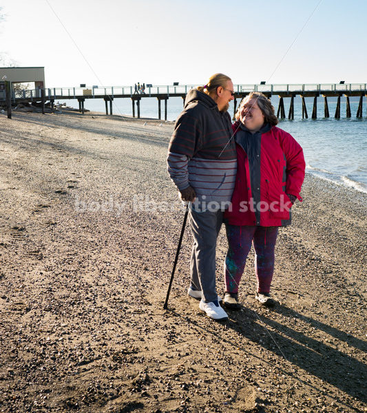 Royalty Free Stock Image: Joyful Movement with Partially Disabled Couple - Body Liberation Photos