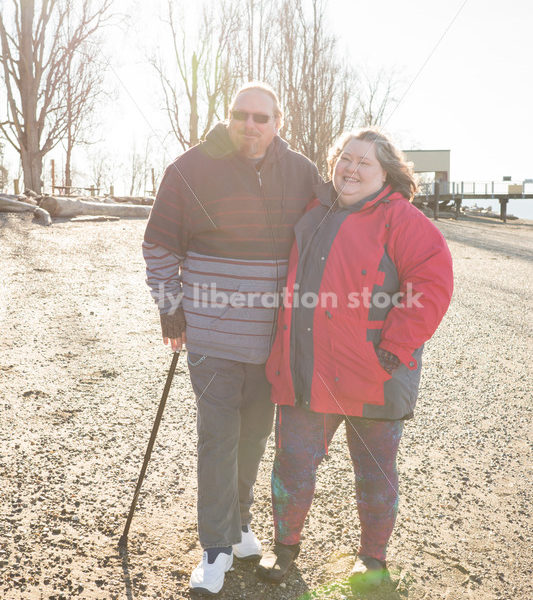 Royalty Free Stock Image: Joyful Movement with Partially Disabled Couple - Body Liberation Photos