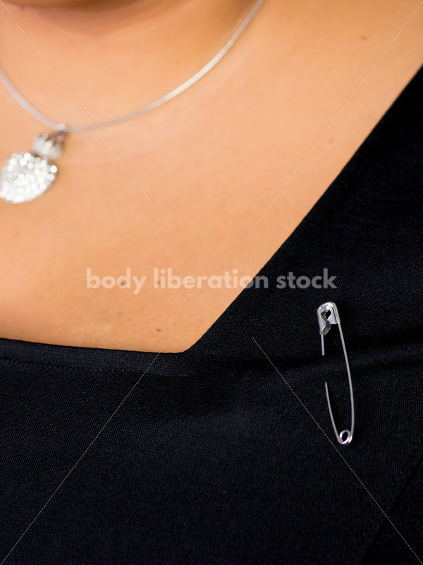 Royalty Free Stock Photo: Safety Pins = Safe Person - Body Liberation Photos