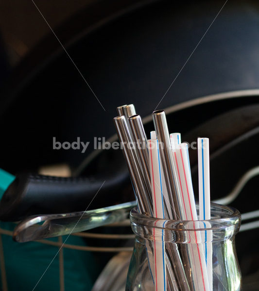 Stock Image: Single-Use Plastics – Plastic and Metal Drinking Straws - Body Liberation Photos