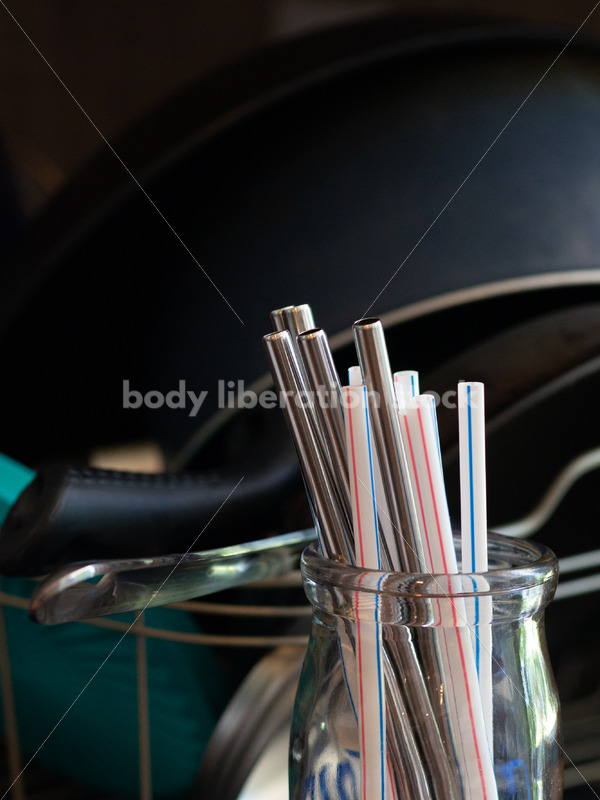 Stock Image: Single-Use Plastics – Plastic and Metal Drinking Straws - Body Liberation Photos