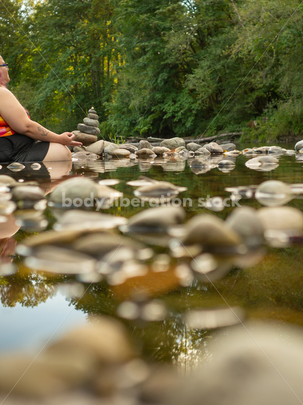 Stock Photo: Outdoor Meditation with Plus-Size Woman - Body Liberation Photos