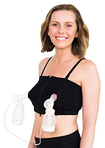 Simple Wishes D Lite Hands Free Pumping Bra, Black, XS