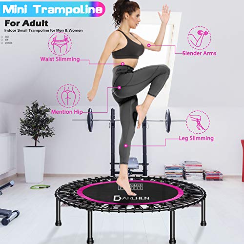 Darchen 450 lbs Mini Trampoline for Adults, Indoor Small Rebounder Exercise  Trampoline for Workout Fitness for Quiet and Safely Cushioned Bounce, [40