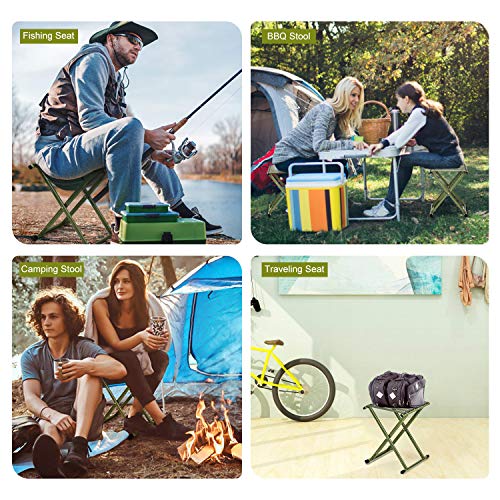 Medium Size Heavy Duty Outdoor Folding Chair Hold Up to 650 LBS 1 Pack TRIPLE TREE Super Strong Portable Folding Stool 11.8 x10.8 x14.3 Inch LxWxH