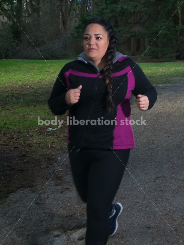 Multi-ethnic woman running in a park