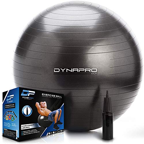 DYNAPRO Exercise Ball – Extra Thick Eco-Friendly & Anti-Burst Material  Supports Over 2200lbs, Stability Ball for Home, Yoga, Gym Ball, Birthing  Ball, Swiss Ball, Physical Therapy (Black, 45CM) - It's time you