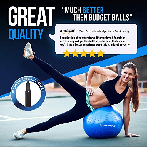 Chair Extra Thick Eco-Friendly & Anti-Burst Material Supports Over 2200lbs Stability Ball for Home DYNAPRO Exercise Ball Gym Birthing Ball 