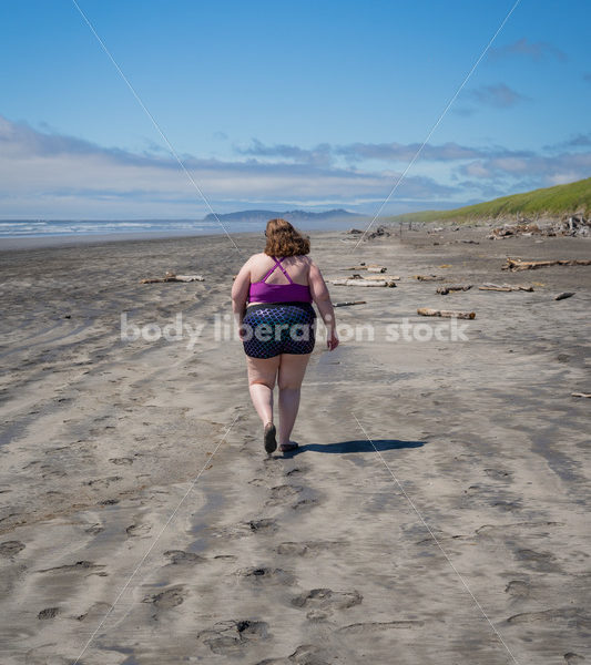 Body-Positive Stock Photo: Fat Woman on Beach - Body Liberation Photos