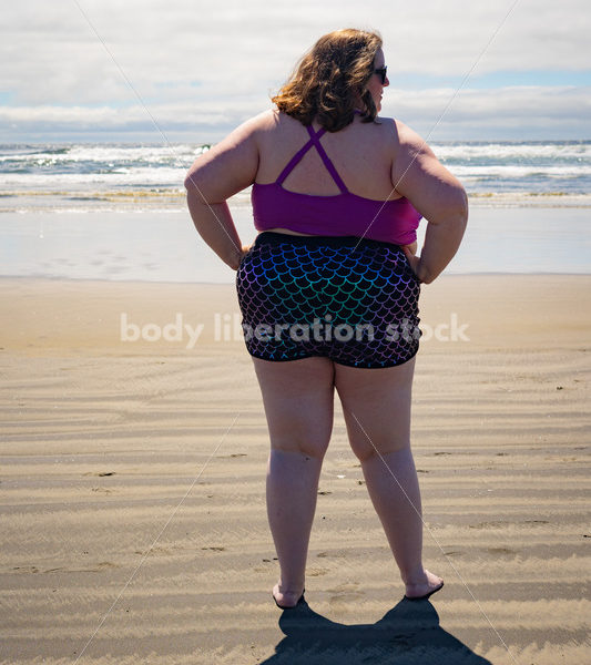 Body-Positive Stock Photo: Fat Woman on Beach - Body Liberation Photos