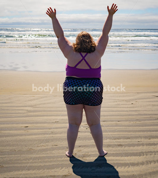 Body-Positive Stock Photo: Fat Woman on Beach - Body Liberation Photos