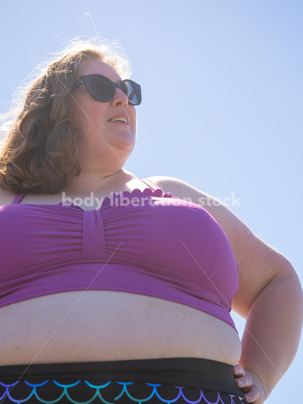 Body-Positive Stock Photo: Fat Woman on Beach - Body Liberation Photos