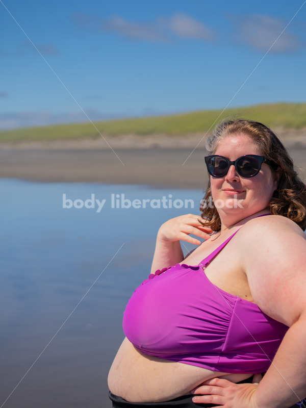 Body-Positive Stock Photo: Fat Woman on Beach - Body positive stock and  client photography + more | Seattle