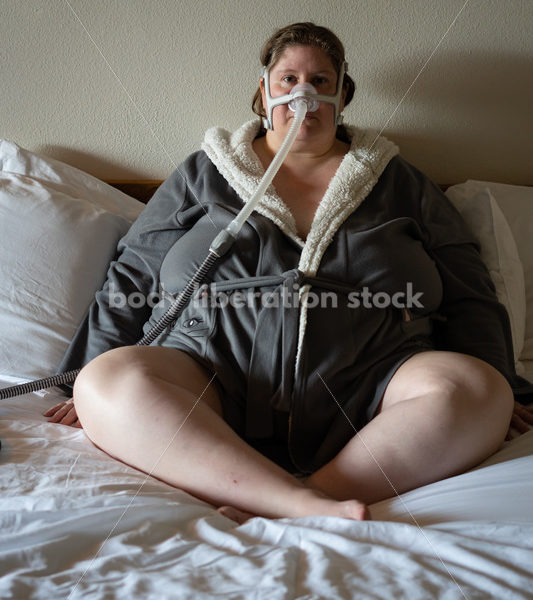 Healthcare Stock Photo: Woman Using CPAP Machine - Body Liberation Photos