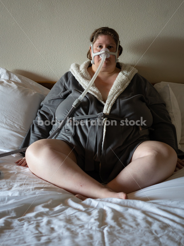 Healthcare Stock Photo: Woman Using CPAP Machine - Body Liberation Photos