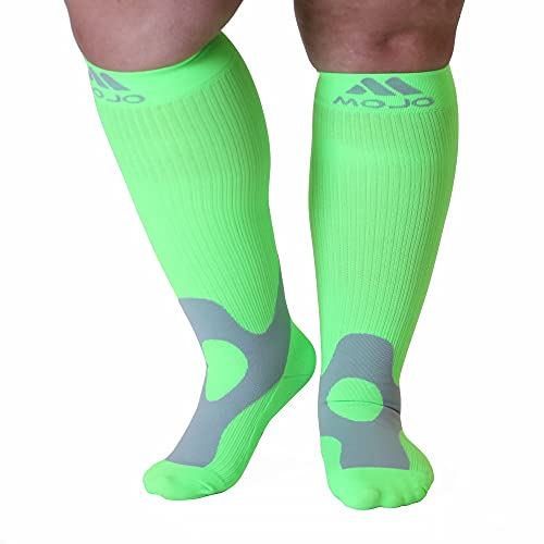 Mojo Compression Socks 3XL Plus Size 20-30mmHg Wide Calf Compression  Stockings Neon Green A601NG6 - It's time you were seen ⟡ Body Liberation  Photos