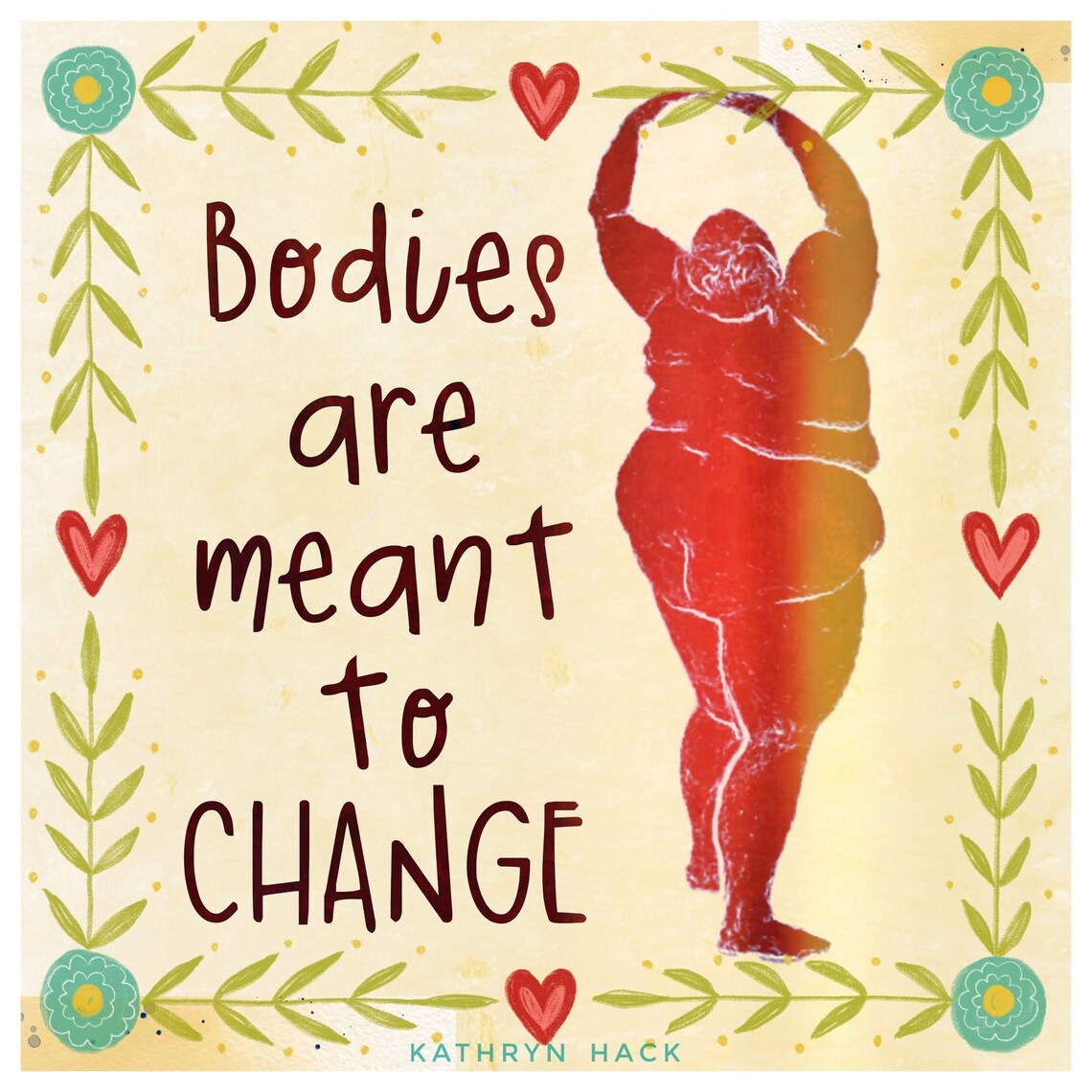 Fat Body Art - Fall Art Print - Body Positive Artwork - Self Love