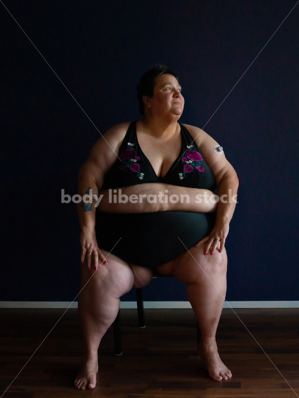 Plus Size Stock Photo: Woman in Dark Room - Body liberation for all! Body positive stock and client photography + more | Seattle