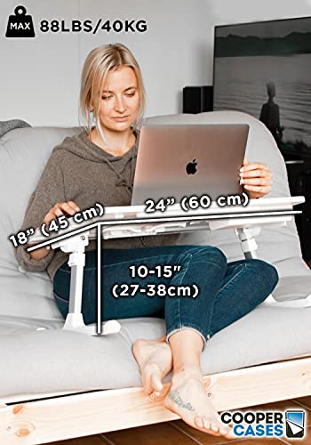 Cooper Desk PRO Large Adjustable Laptop Table, Bed Desk for Laptop, Desk  for Bed, Lap Desk for Laptop, Adjustable Lap Desk for Bed, Portable Desk,  Laptop Bed Table for Laptop Stand for