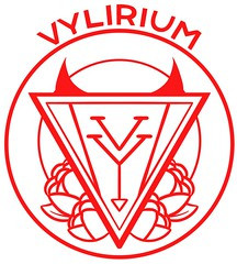 Red text reading "Vylirium" over a coat of arms style logo
