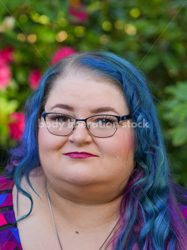 Body Liberation Stock Photo: A Plus Size Woman with Colorful Hair And a Confident Expression - It's time you were seen ⟡ Body Liberation Photos
