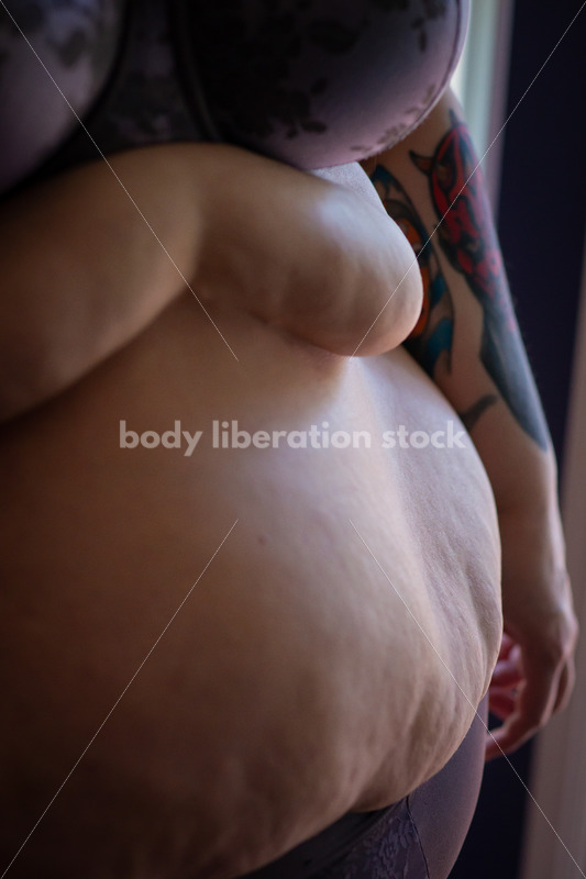 Fat-Positive Stock Photo: Plus-Size Woman in Lingerie - Body Liberation Photos