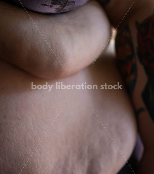 Fat-Positive Stock Photo: Plus-Size Woman in Lingerie, Soft Focus - Body Liberation Photos