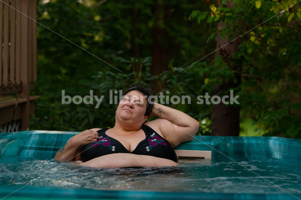 Fat Positive Stock Photo: Relaxing in Hot Tub - Body Liberation Photos