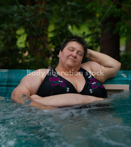 Fat Positive Stock Photo: Relaxing in Hot Tub - It's time you were seen ⟡ Body Liberation Photos