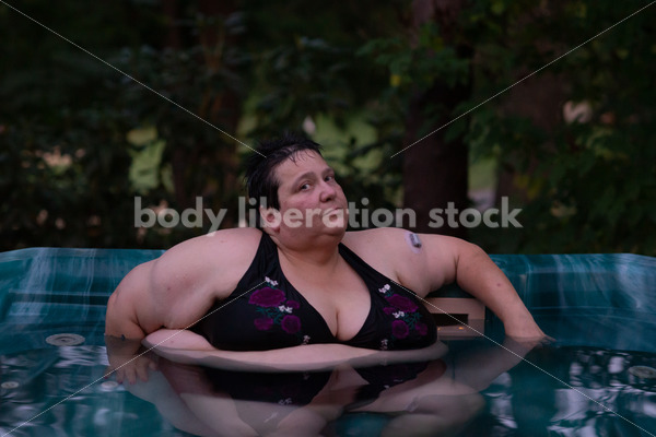 Fat Positive Stock Photo: Relaxing in Hot Tub - It's time you were seen ⟡ Body Liberation Photos