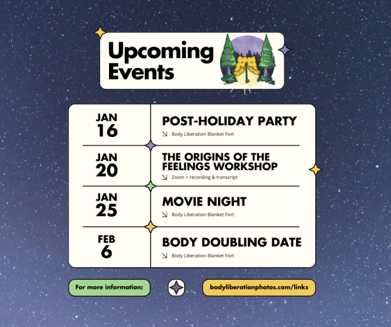 Upcoming body-positive events (online)