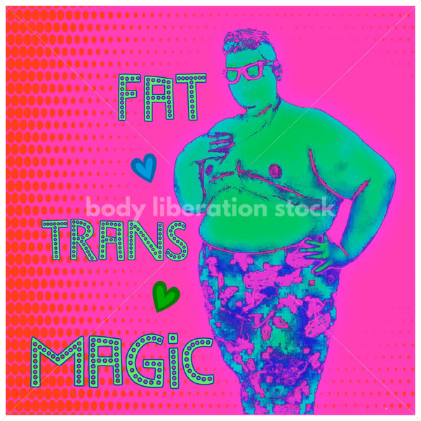 Illustrated Art Stock: Plus Size Black Trans Person Stands Confidently - Body Liberation Photos & Stock