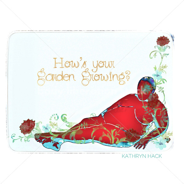 Illustrated Art Stock: Plus Size Black Woman Reclining Among Leaves and Flowers - Body Liberation Photos & Stock