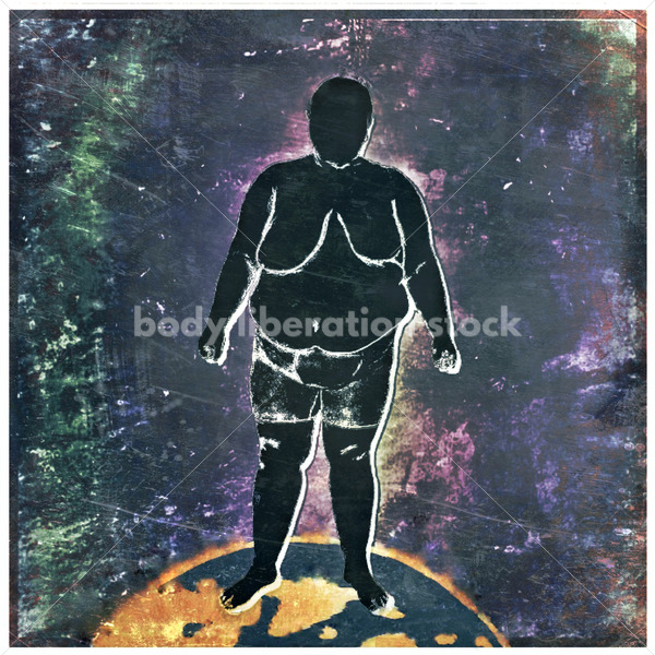 Illustrated Art Stock: Plus Size Black Woman Standing in Space - Body Liberation Photos & Stock