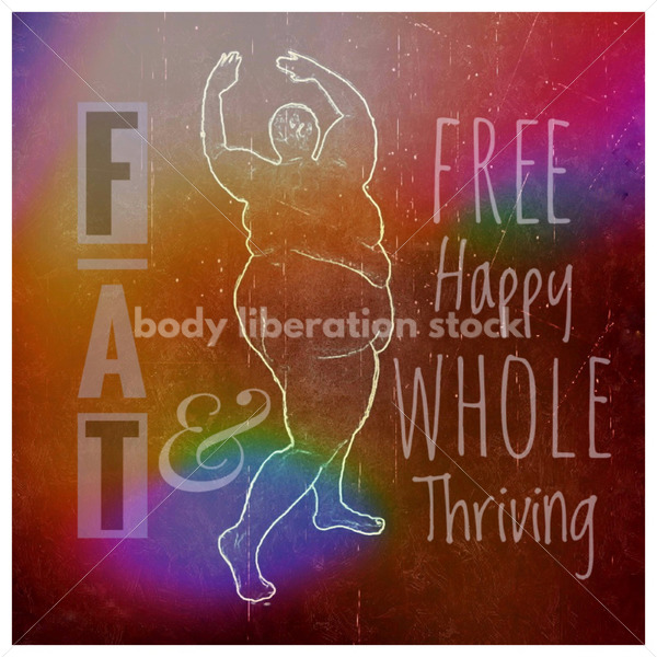 Illustrated Art Stock: Plus Size Woman Celebrates - Body Liberation Photos & Stock