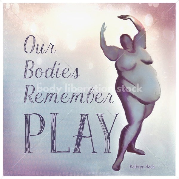 Illustrated Art Stock: Plus Size Woman Nude in Dance Pose - Body Liberation Photos & Stock