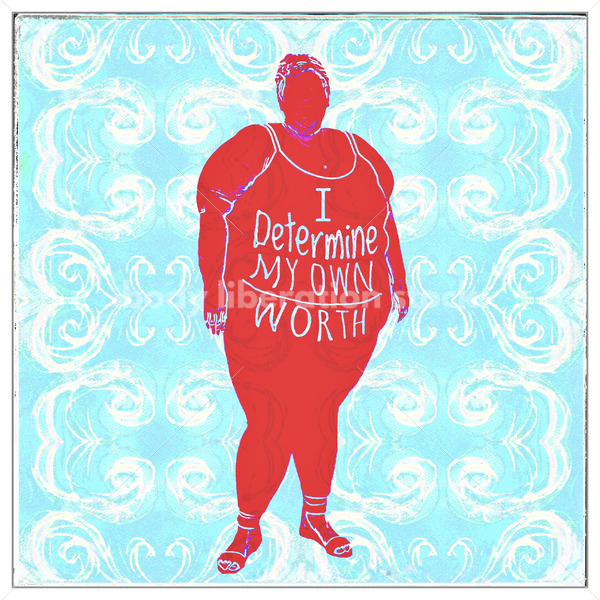 Illustrated Art Stock: Plus Size Woman Standing Casually - Body Liberation Photos & Stock