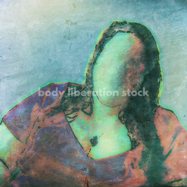 Illustrated Art Stock: Plus Size Woman with Red Top [Body Liberation Stock exclusive] - Body Liberation Photos & Stock